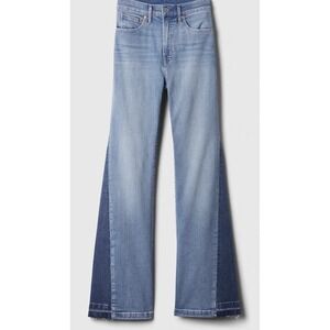 GAP 70s Flare High Rise Bell Bottom Boho Jeans Women's 10 Two Tone Retro Indie